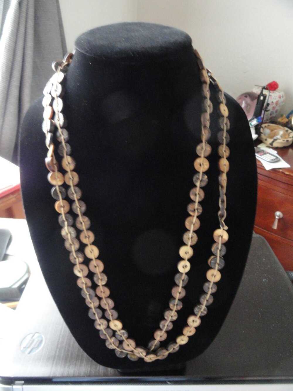 Paparazzi - Bermuda Beach House - Dark and Natural Wooden Necklace - 28 in Long.